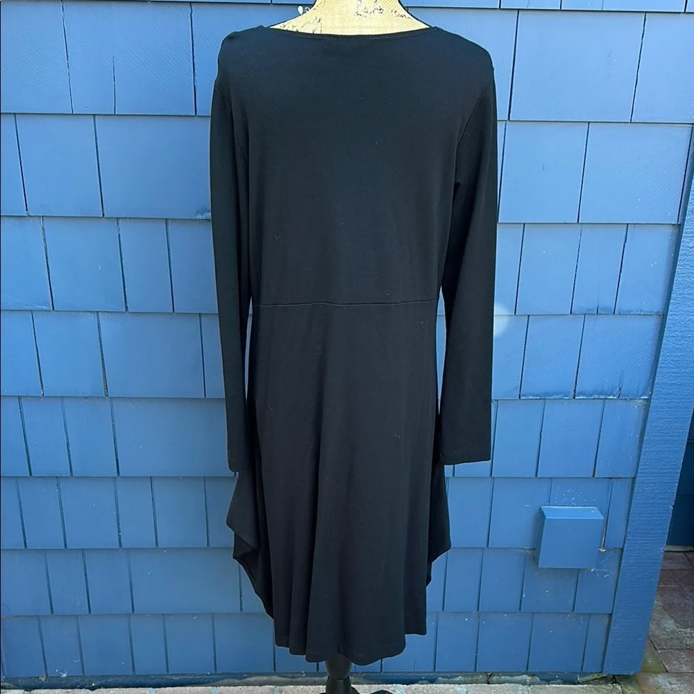 Bryn Walker Chels Long Sleeve dress black simple stretch - Picture 7 of 10